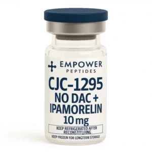CJC-1295 No DAC and Ipamorelin combined research peptide vial studied for growth hormone–related receptor signaling pathway research