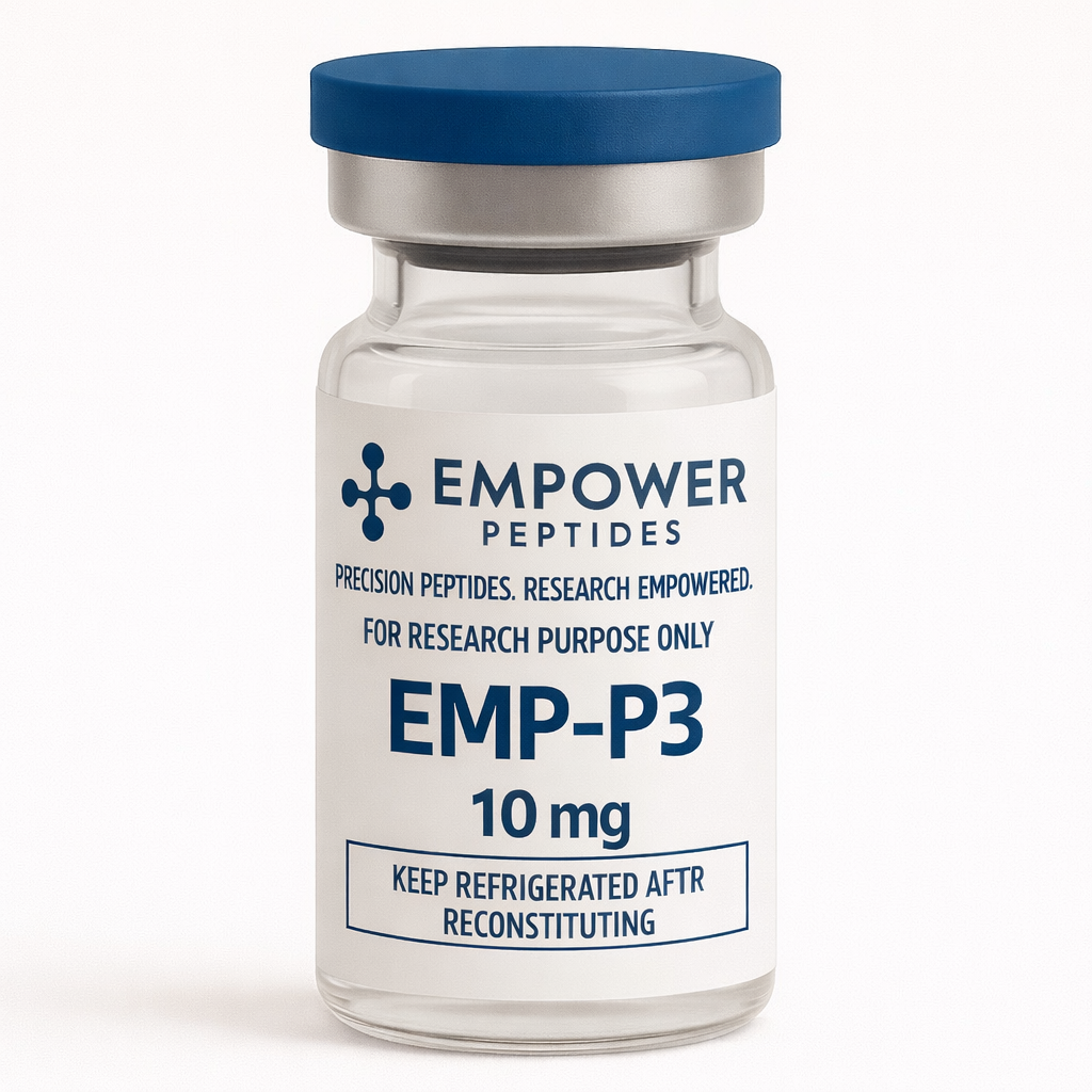 EMP-P3 1 EMP-P3 research peptide 10 mg lyophilized powder vial from Empower Peptides