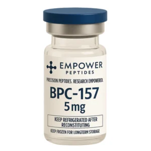 BPC-157 research peptide vial studied for its role in peptide signaling and cellular interaction pathway research
